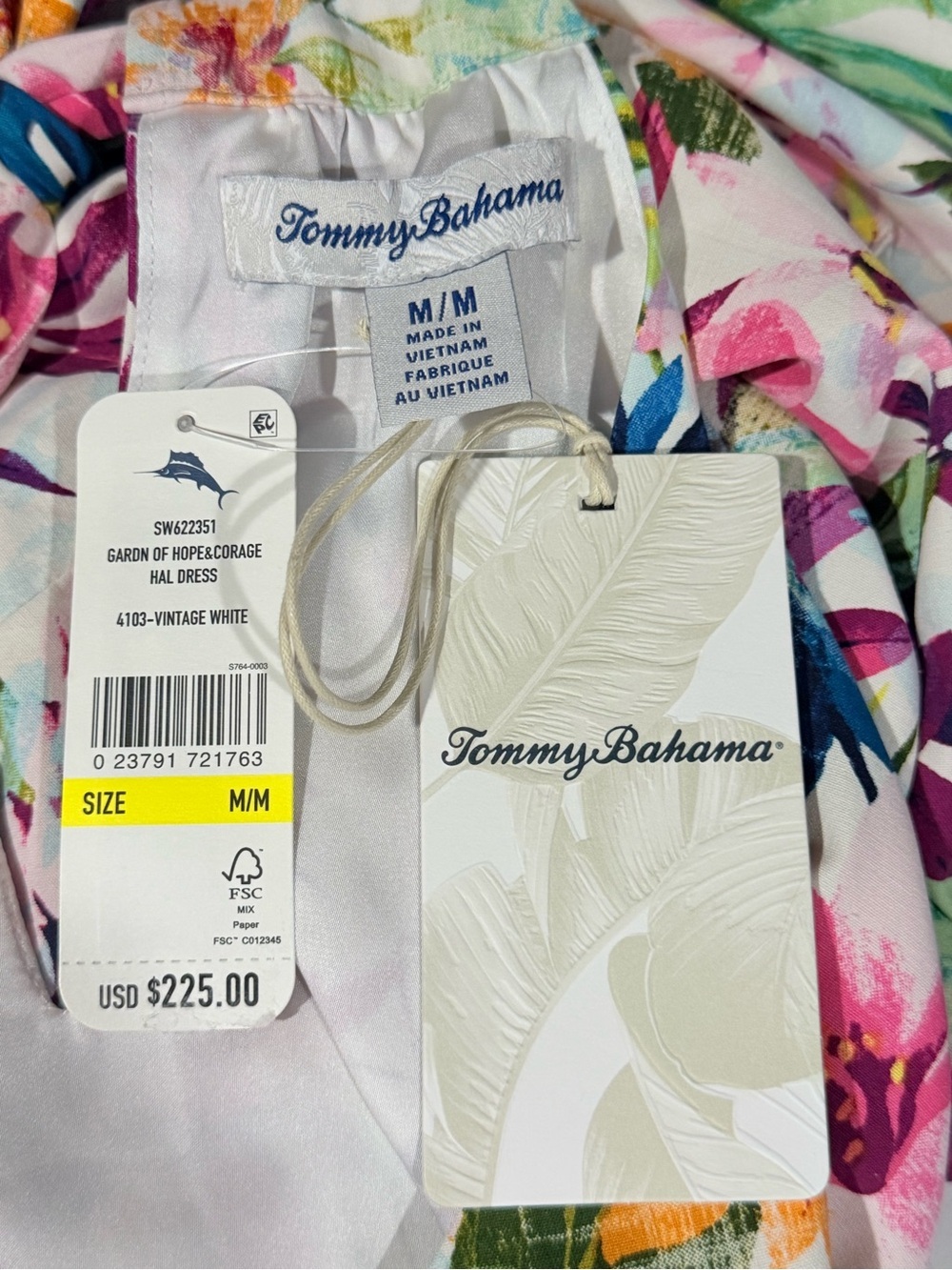 Tommy Bahama Garden of Hope & Courage Silk Shift Dress Tropical Print NWT $238 - Picture 13 of 14